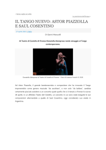 il tango nuevo: astor piazzolla e saul cosentino
