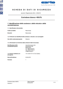 SCHEDA DI DATI DI SICUREZZA Corindone bianco >99.0%