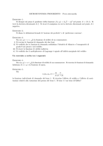 MICROECONOMIA PROGREDITO – Prova intermedia Esercizio 1