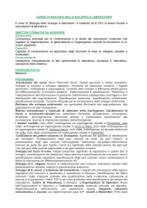 Biologia dello Sviluppo e laboratorio