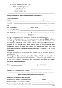 Domanda di ammissione a Socio per persone fisiche
