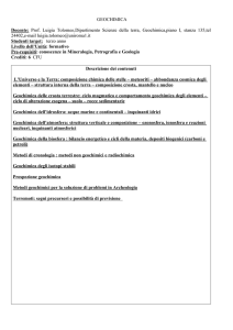 Geochimica - Dipartimento di Scienze della Terra