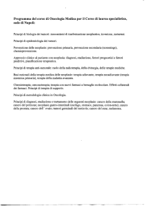 Programma del corso di Oncologia Medica per il Corso di laurea