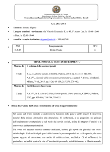 Diritto Penale - Facoltà di Scienze Politiche