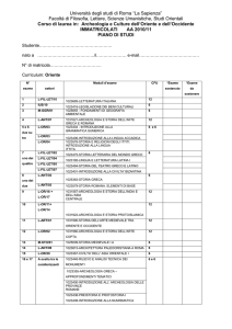 PdS1 - Facoltà di Filosofia, Lettere, Scienze Umanistiche e Studi