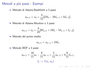 Approssimazione di problemi ai limiti. Metodi a piu passi