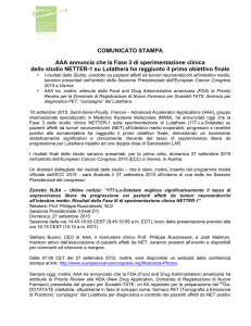 COMUNICATO STAMPA AAA annuncia che la Fase 3 di