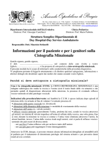Informazioni per il paziente e per i genitori sulla Cistografia Minzionale