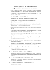 Esercitazione di Matematica