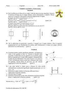 Verifica di elettrostatica 29/11/08 5D 1 Nome
