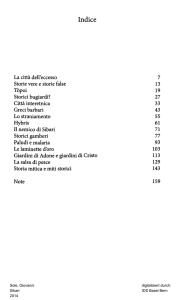 La cittä dell`eccesso 7 Storie vere e storie false 13 Töpoi 19 Storici