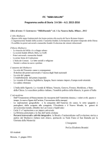 Programma svolto di Storia 3 A SIA – AS 2015-2016