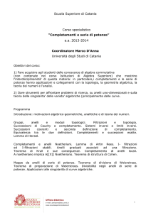 Completamenti e serie di potenze