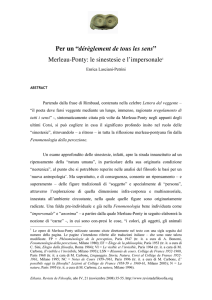 Merleau-Ponty: le sinestesie e l`impersonale1 - EIKASIA