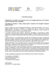 Comunicato stampa - Ordine Architetti Novara