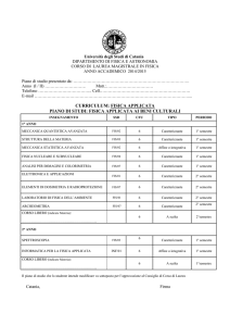curriculum: fisica applicata piano di studi