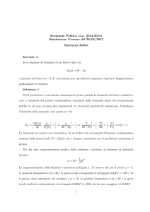 Economia Politica (a.a. 2014-2015) Simulazione d`esame del 28/05