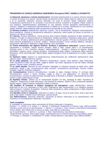 PROGRAMMA DI CHIMICA GENERALE INGEGNERIA Energetica