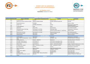 short list e agenda live presentation