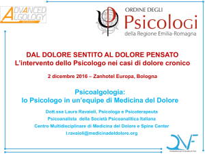 Psicoalgologia: lo Psicologo in un`équipe di Medicina del Dolore