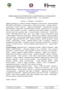 programma di elettrotecnica, elettronica e automazione svolto nella