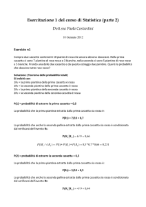 Teorema delle probabilità totali. Teorema di Bayes. Estrazione da