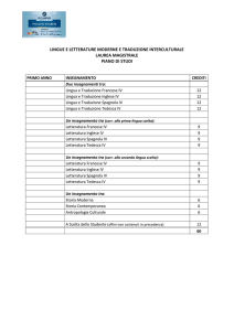 LINGUE E LETTERATURE MODERNE E TRADUZIONE