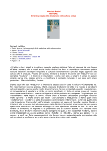 Maurizio Bettini VERTERE. Un`antropologia della traduzione nella