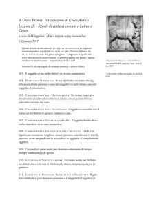 A Greek Primer. Introduzione al Greco Antico Lezione IX
