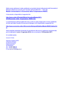 Master Universitario in Economia della Cooperazione MUEC