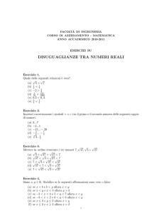 disuguaglianze tra numeri reali