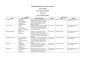 PROGRAMMAZIONE DELLA ATTIVITA` DIDATTICA Scienze