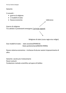 Seicento 3 concetti : • guerre di religione • 2 modelli di stato • Nuova