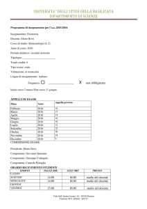 Economia - Dipartimento di Scienze (UNIBAS)