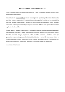 RICERCATORE O TECONOLOGO- ISTAT L`ISTAT richiede laureati