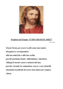 Preghiera del gruppo vi ho chiamati amici