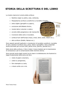 STORIA DELLA SCRITTURA E DEL LIBRO