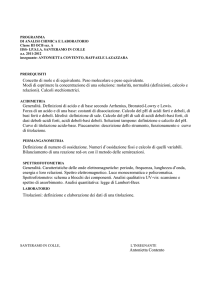 Concetto di mole e di equivalente. Peso molecolare e peso