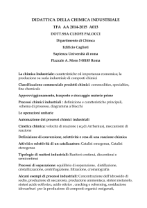 Programma Chimica industriale - Dipartimento di Chimica