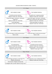 ESAMI DI PREVENZIONE UOMO / DONNA 18 – 30 anni TEST