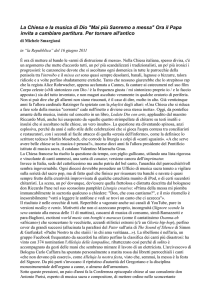 La Chiesa e la musica di Dio "Mai più Sanremo a messa