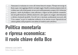 Politica monetaria e ripresa economica: il ruolo
