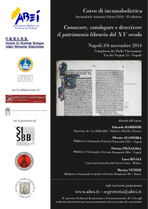 Conoscere, catalogare e descrivere il patrimonio librario del XV