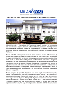 Milano 1 Novembre - Una statistica del Policlinico di Pavia fa