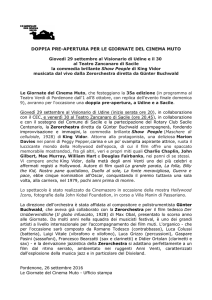 DOPPIA PRE-APERTURA PER LE GIORNATE DEL CINEMA MUTO