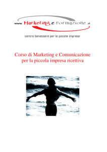 Corso di Marketing e Comunicazione per la piccola impresa ricettiva