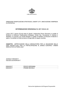 Graduatoria bando europeo “Urban Innovative Actions (UIA)”
