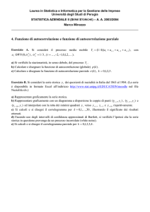 4. Funzione di autocorrelazione e funzione di