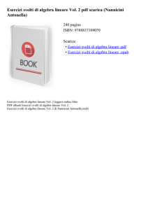 Esercizi svolti di algebra lineare Vol. 2