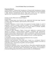 Chimica Fisica I, Programma unificato